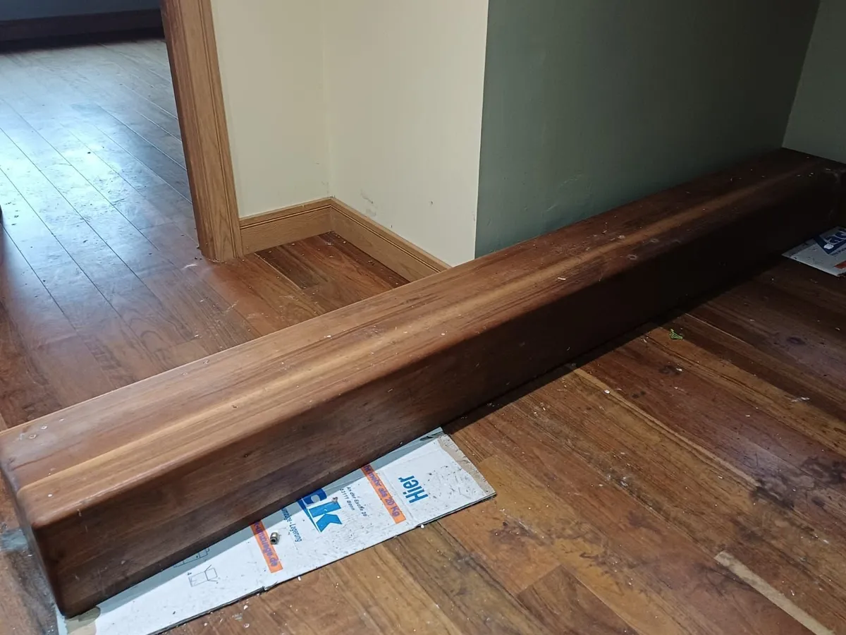 Solid walnut timber piece (mantel) - Image 2