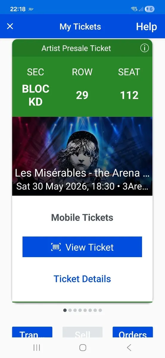 Les miserables concert tickets