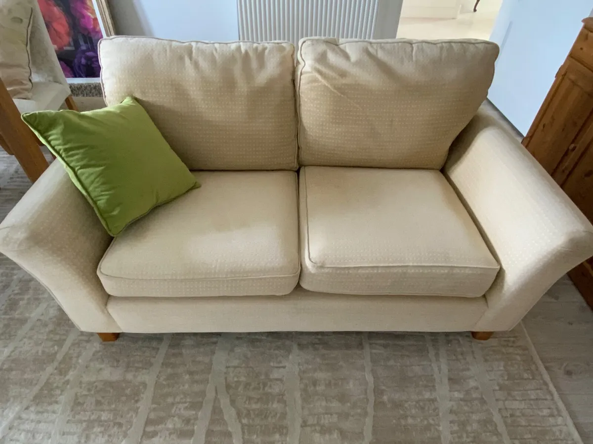 Two Seater Beige Sofa - Image 1