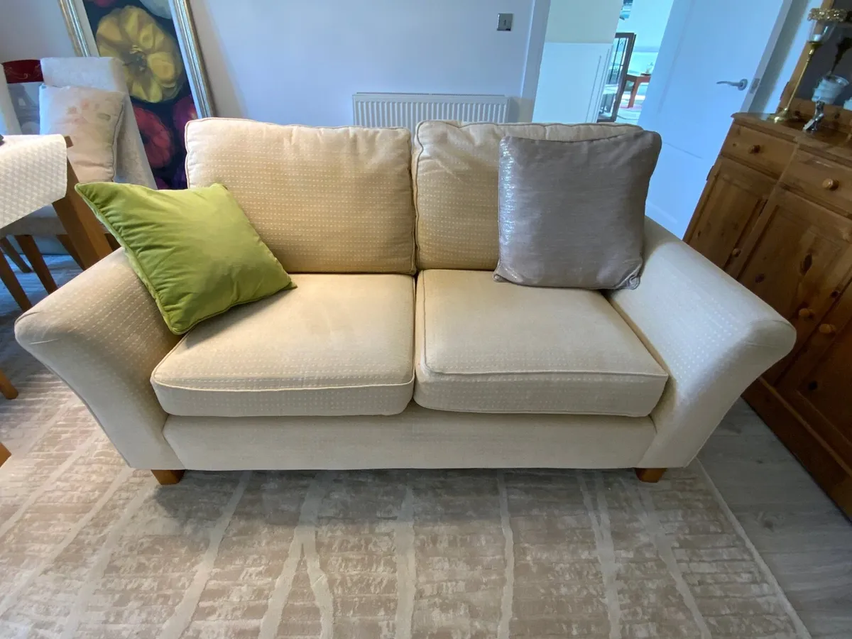 Two Seater Beige Sofa - Image 2