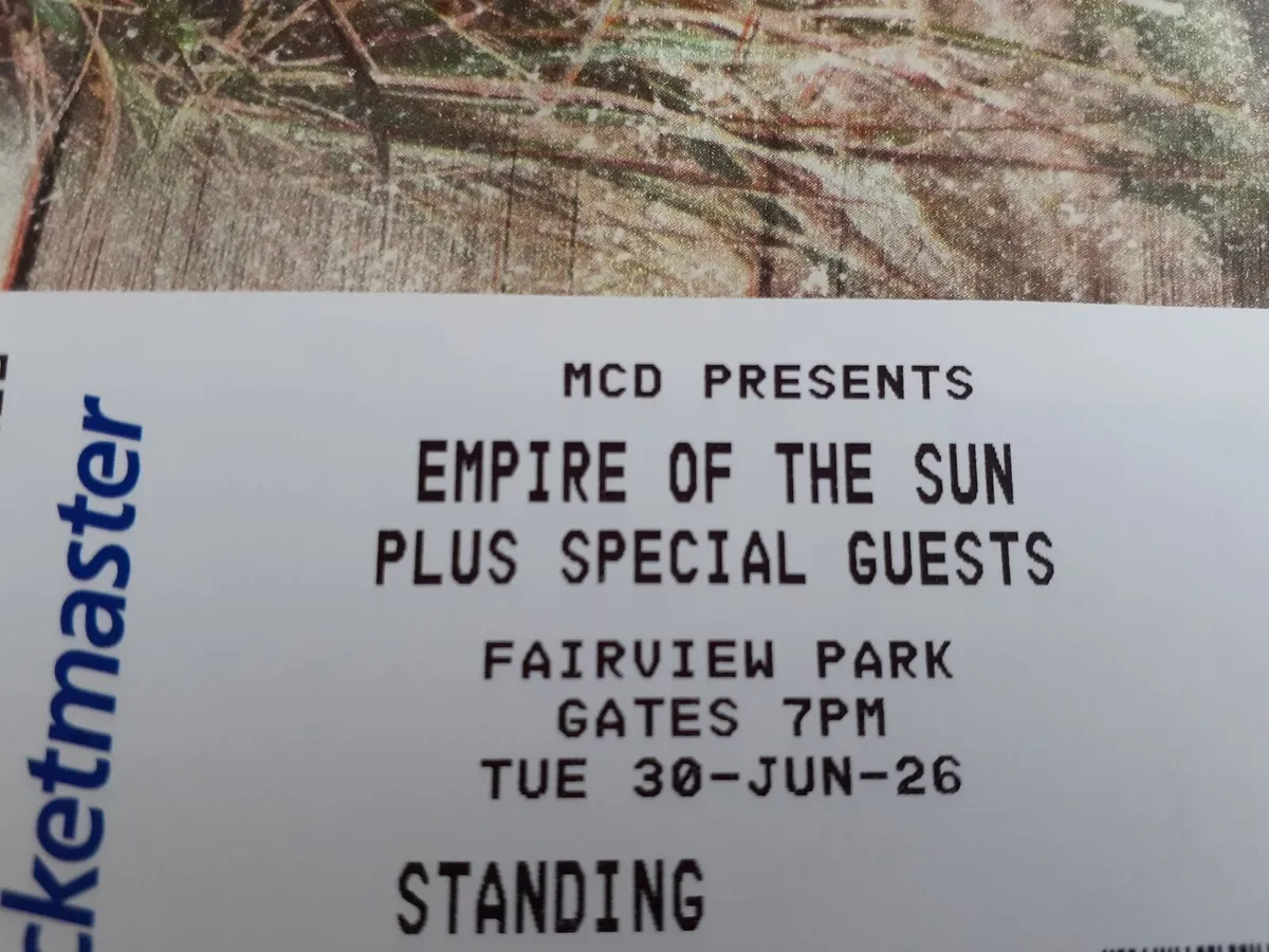 Empire of the sun tickets , hotel , breakfast and