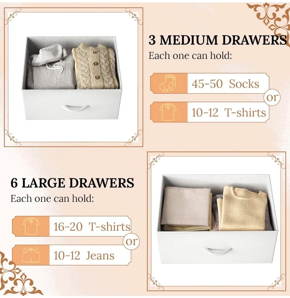 Chest of Drawers,Dresser for Bedroom with 9 Drawer - Image 2
