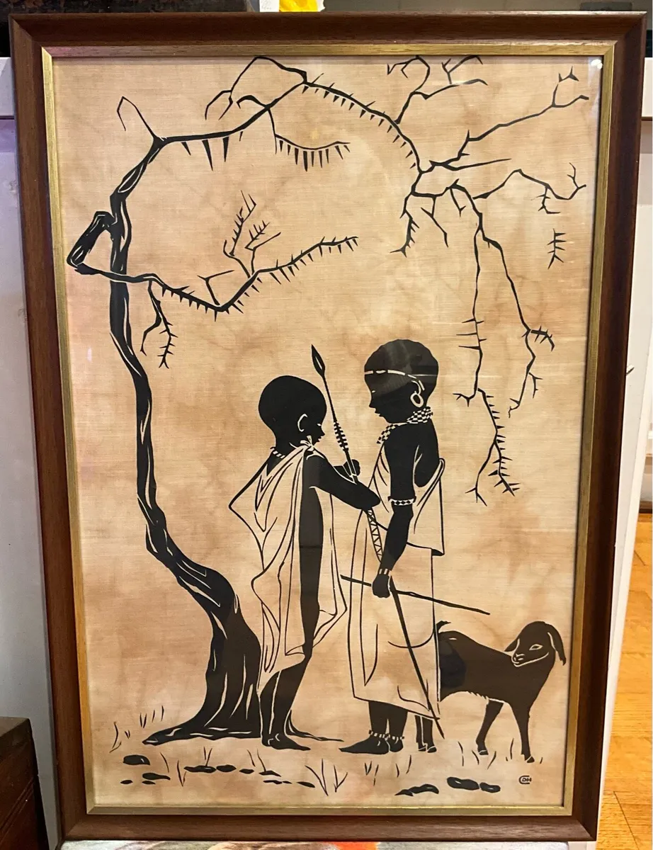 Framed Tapestry Art. African Batik - Image 4