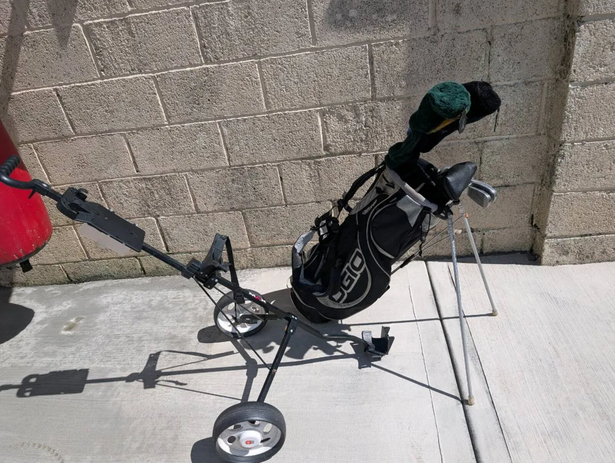 Adult Golf clubs & trolley first come - Image 1