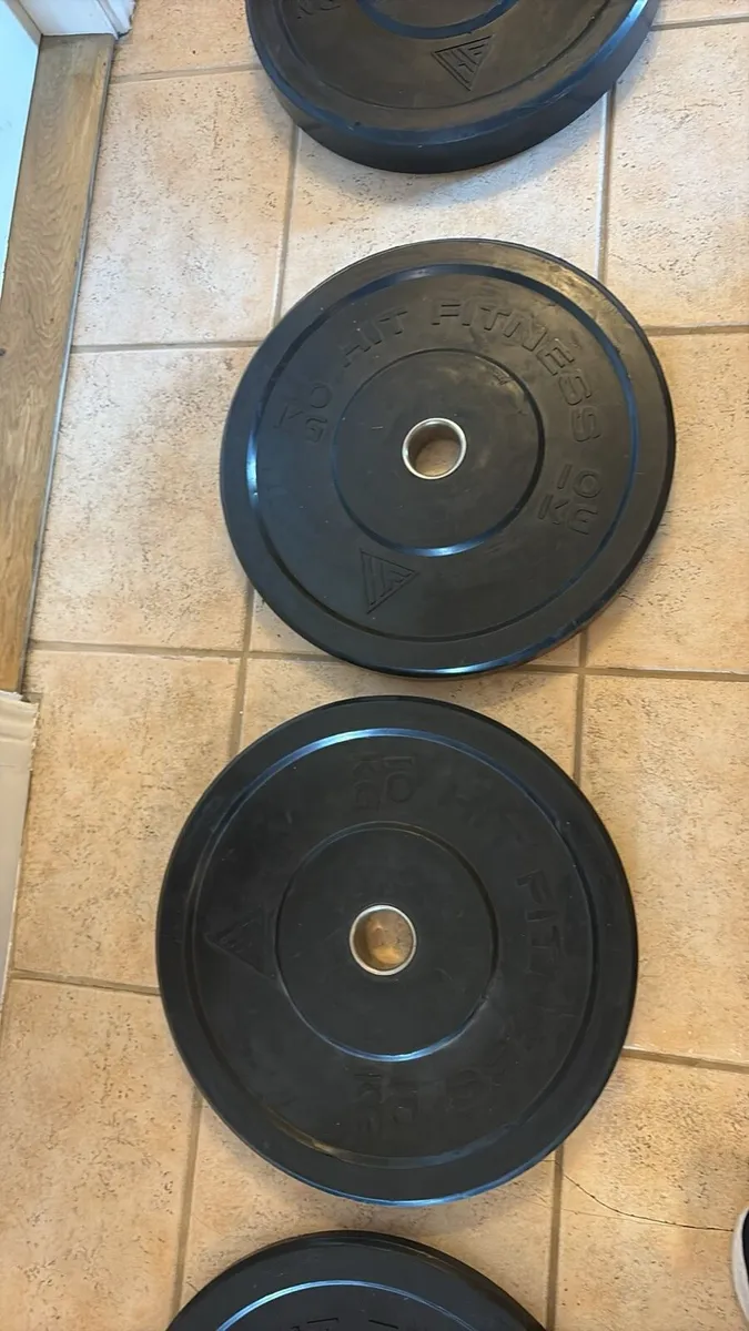100KG OLYMPIC BUMPER WEIGHT + 7 FOOT 20KG BAR! - Image 3