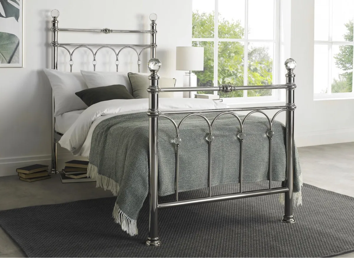 Krystal Single Bed Shiny Nickel - Image 2