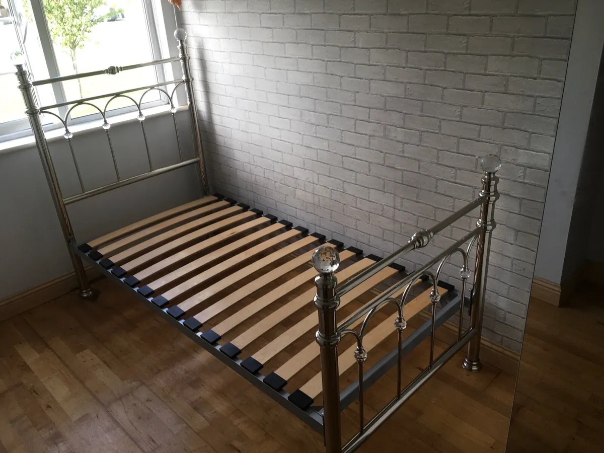 Krystal Single Bed Shiny Nickel - Image 3