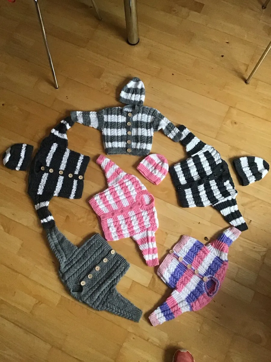 Hand made brand new cardigan and hat sets. - Image 4