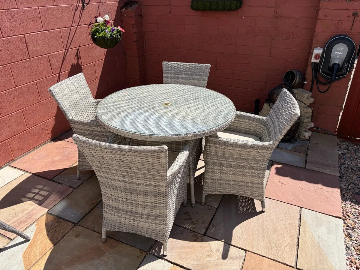 Rattan Garden Table and Chairs - Image 1
