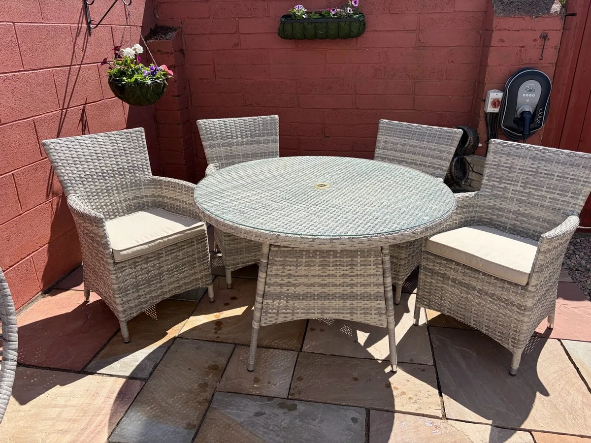 Rattan Garden Table and Chairs - Image 2