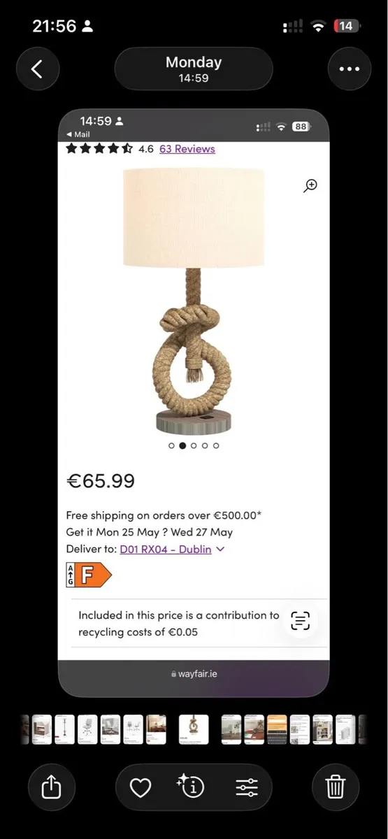 *SAVE €80* Wayfair Coastal Rope Table Lamps - Image 2
