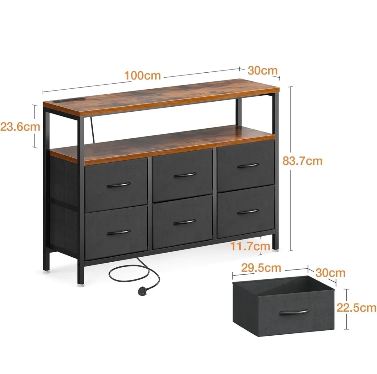 Chest of Drawers Bedroom with 6 Drawers, Fabric St - Image 4