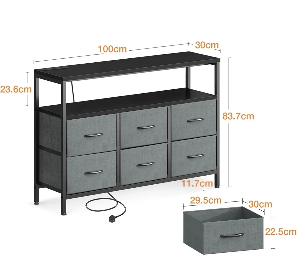 Chest of Drawers Bedroom with 6 Drawers, Fabric St - Image 4