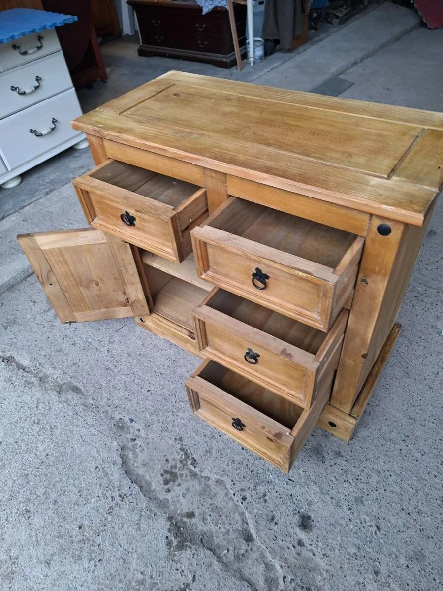 Rustic Solid Pine Sideboard Cabinet (DELIVERY) - Image 4