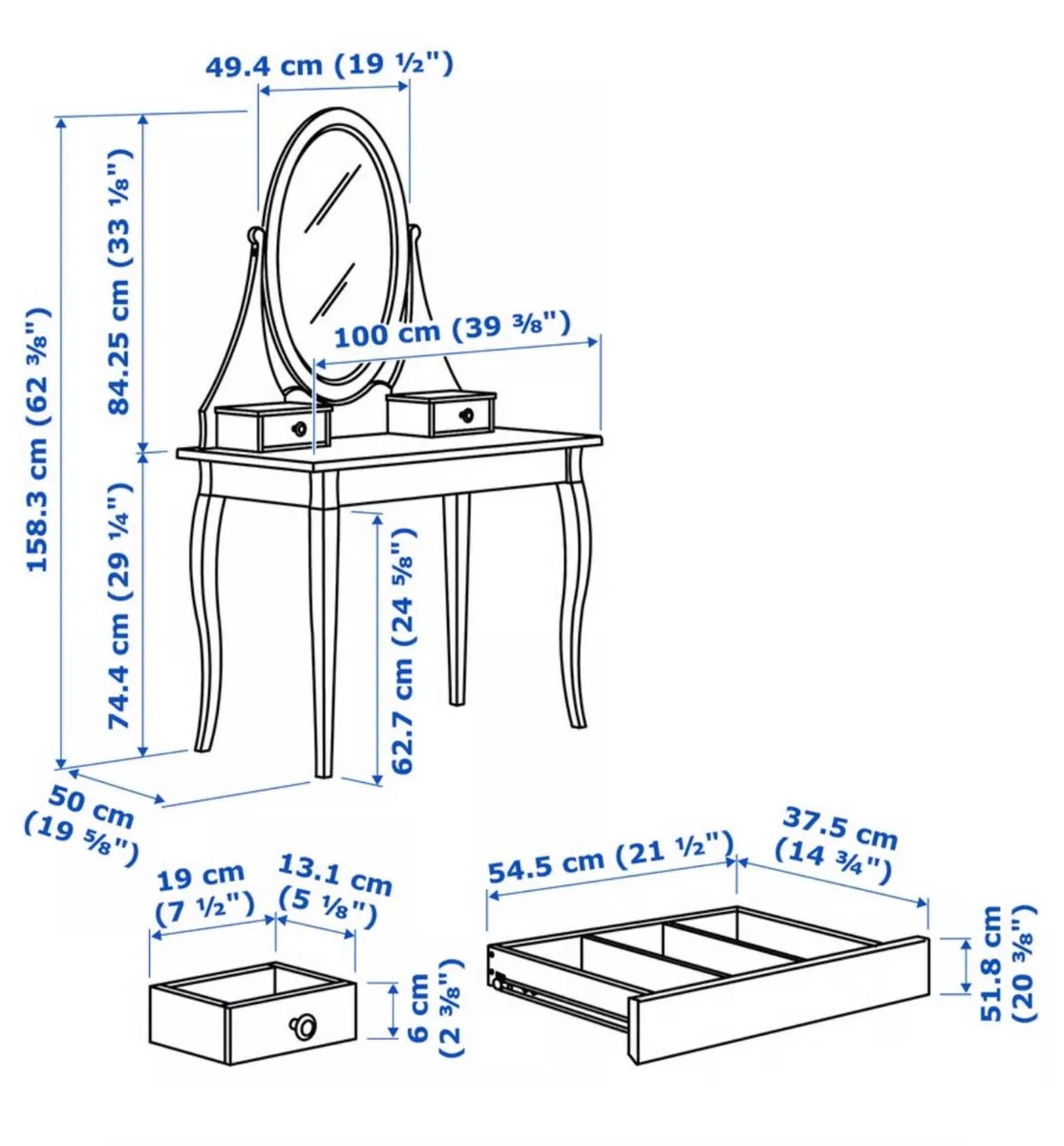 Ikea Hemnes Dressing Table - Image 1