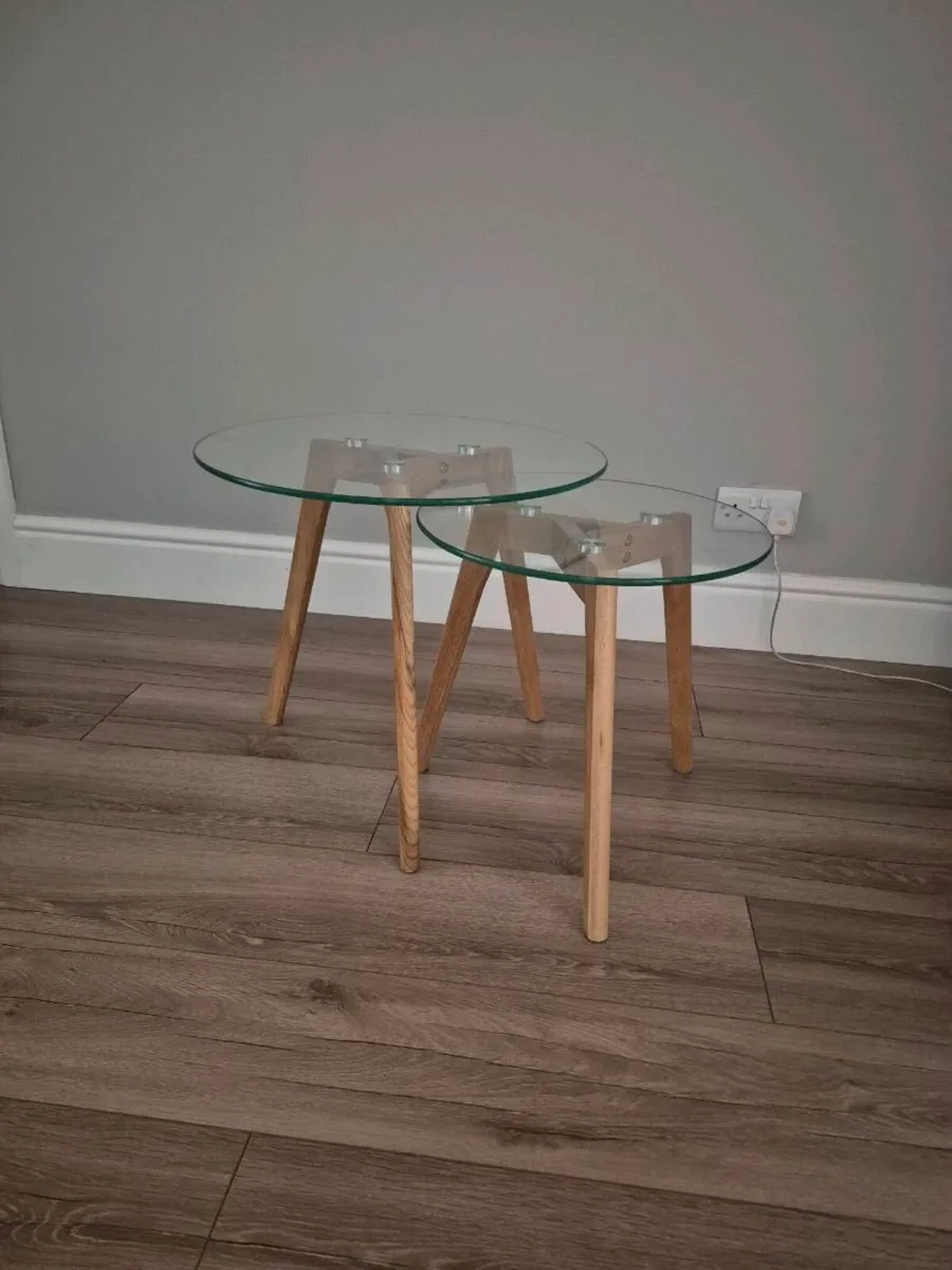 Nest of Glass Top Tables - Image 1