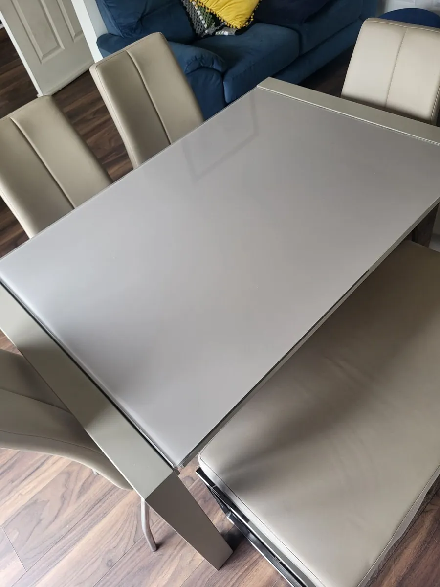 Glass Table 4 Chairs and Bench seat - Image 2
