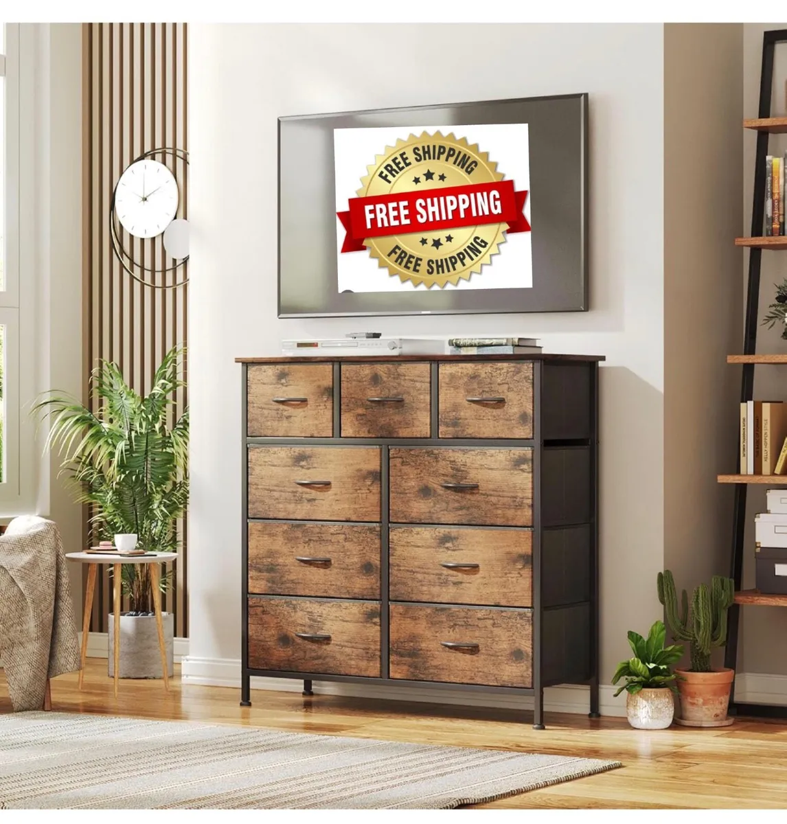 Chest of Drawers,Dresser for Bedroom with 9 Drawer - Image 1