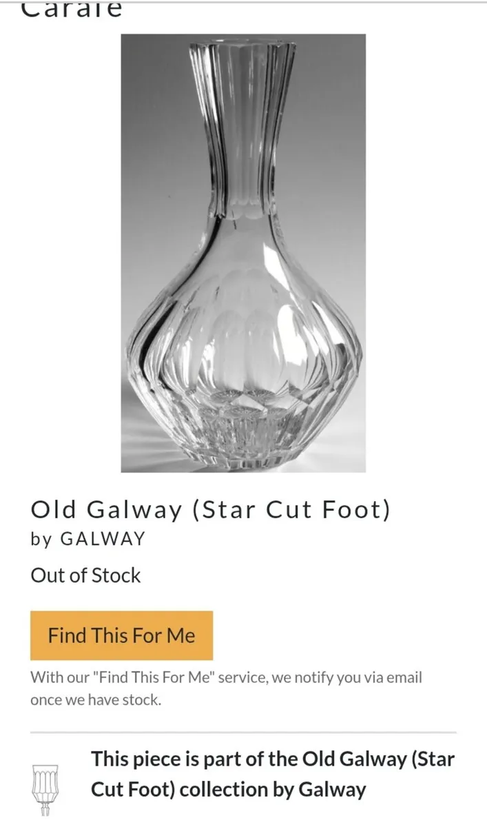 Rare Gslway Crystal Old Galway star cut carafe - Image 2