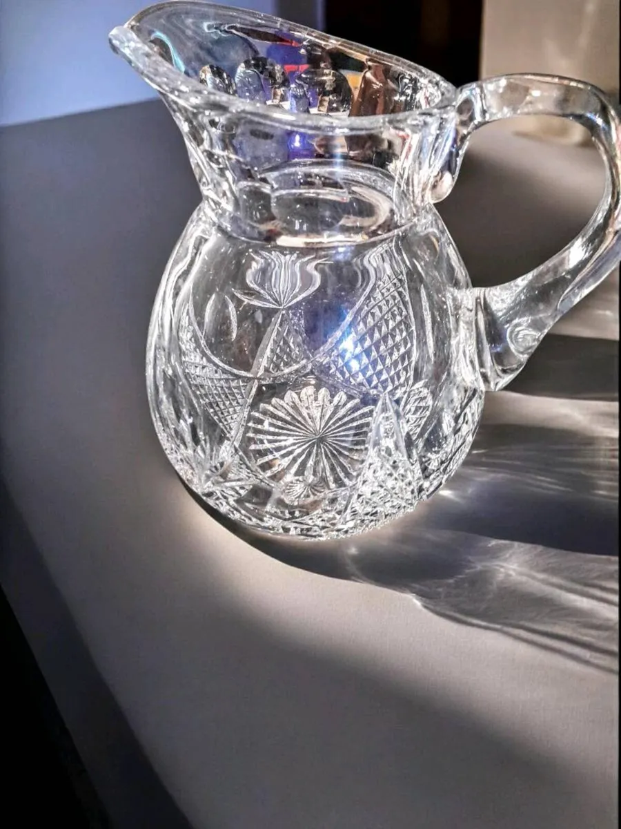 Ultra heavy hancut crystal large jug