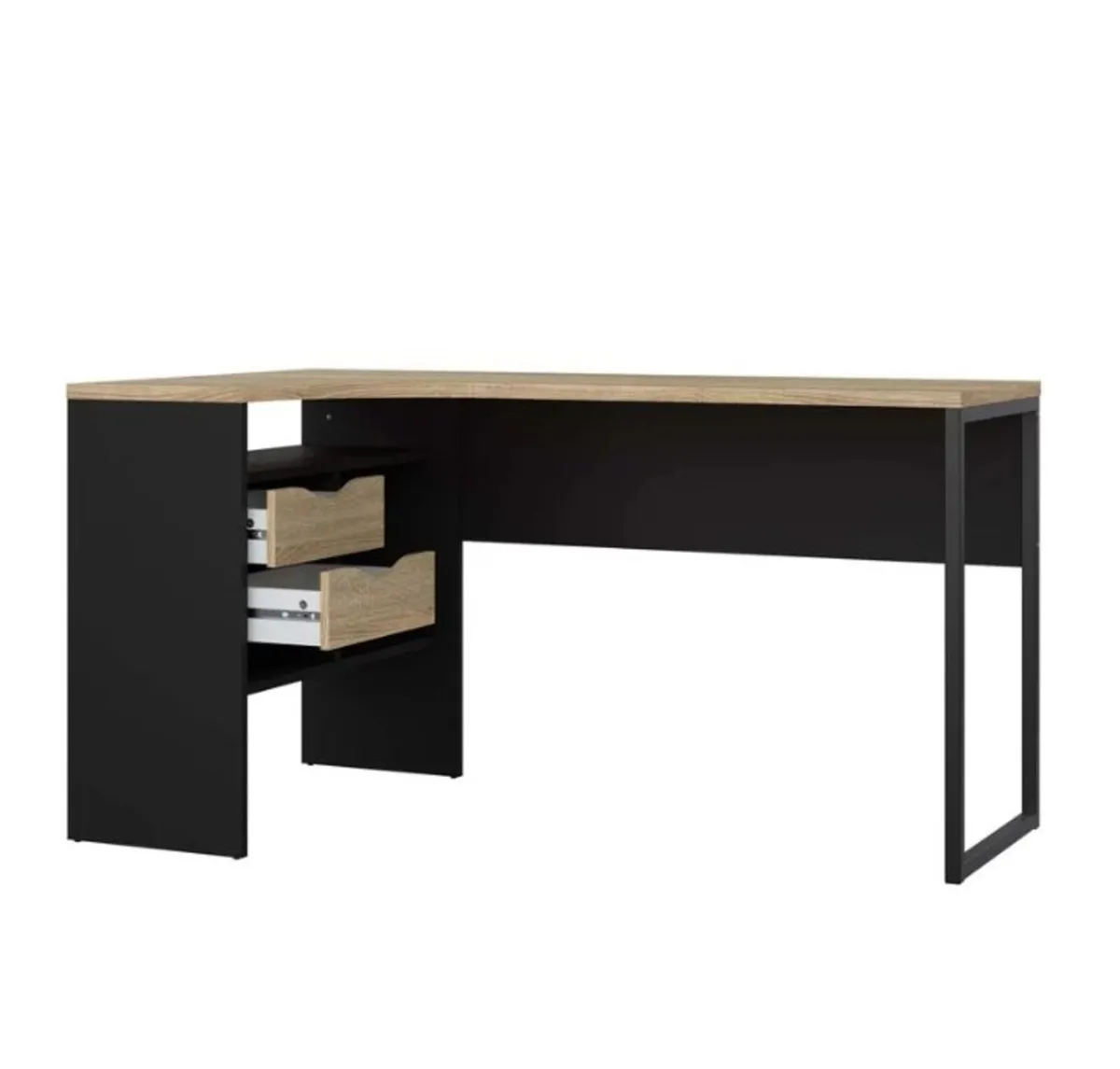Function Plus Corner Desk Black/Oak - Image 2