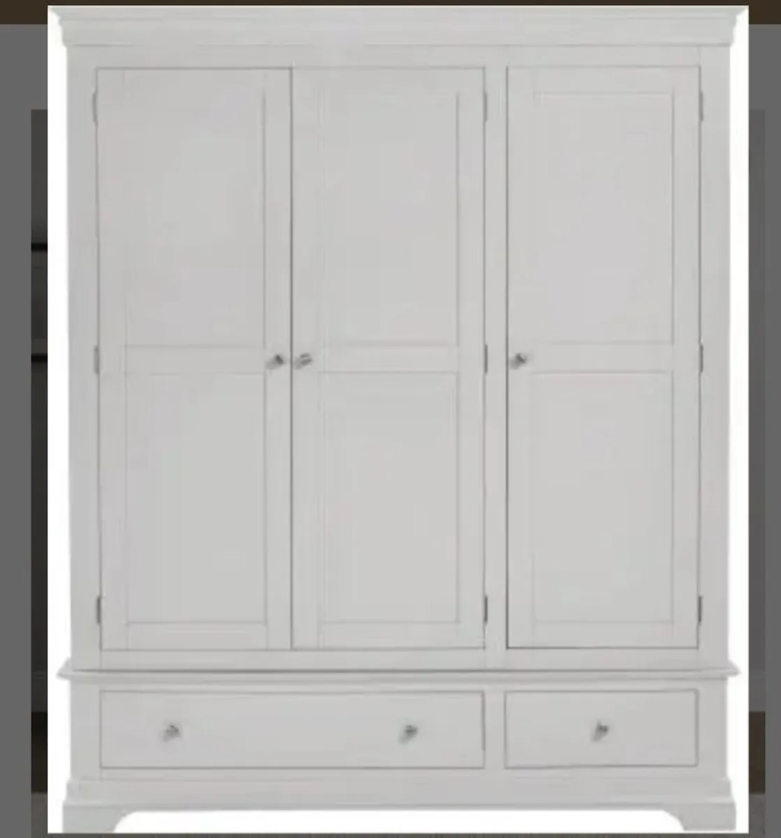 Bordeaux 3 Door Wardrobe Pebble Grey - Image 3