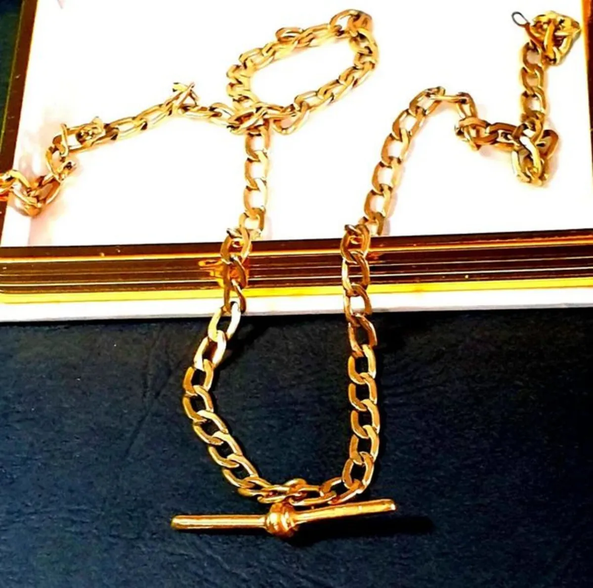 Vintage 9ct Gold Albert Chain - Image 1