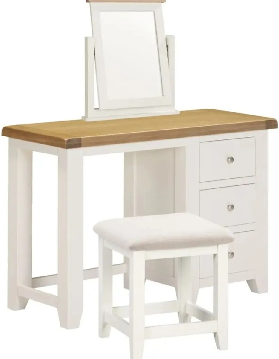 Windsor 3 Drawer Dressing Table Set Ivory - Image 2