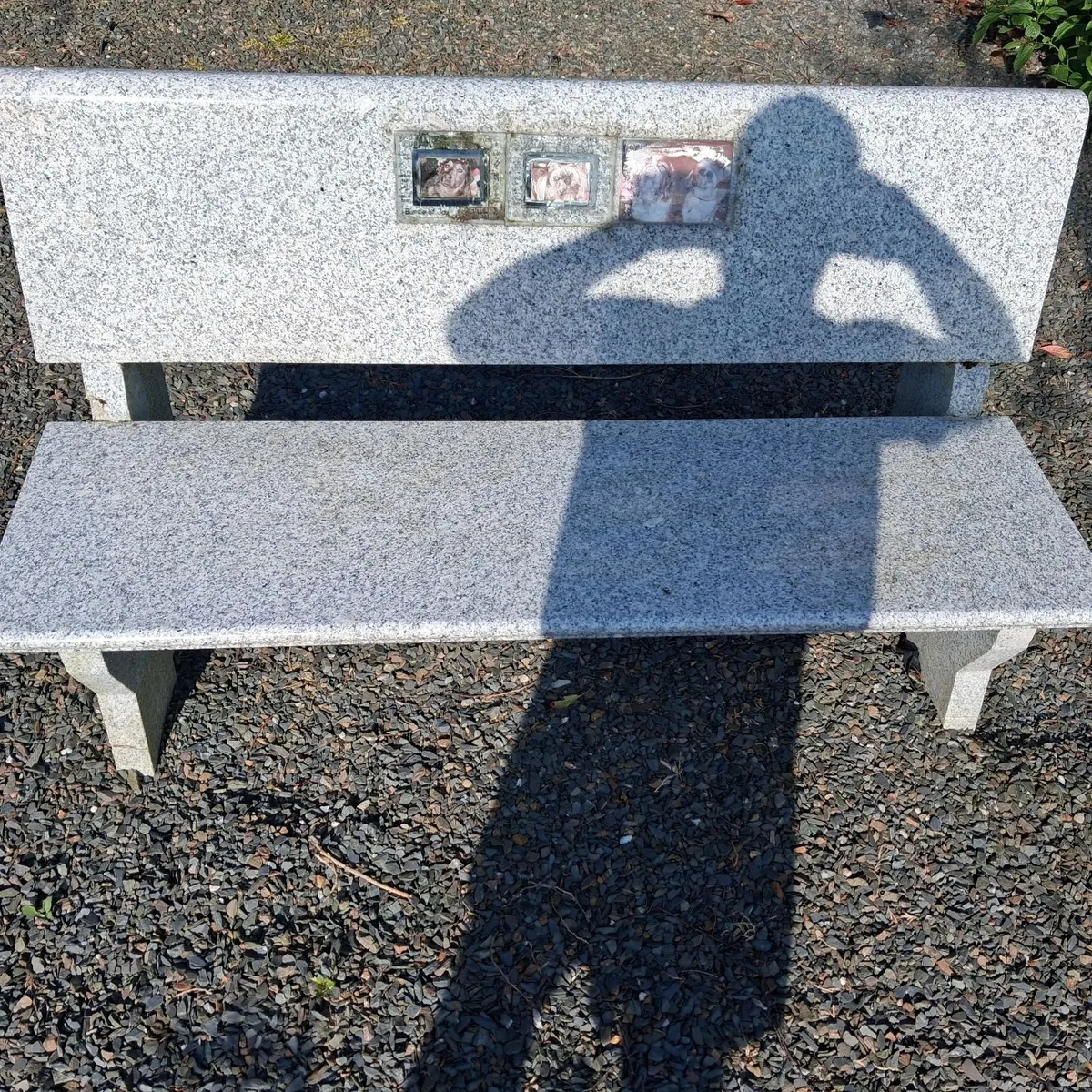 Marble solid garden bench - Image 2
