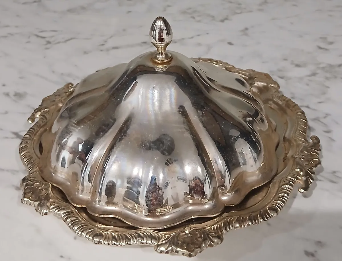 Vintage Silver plated butter dish from 1980s - Image 2