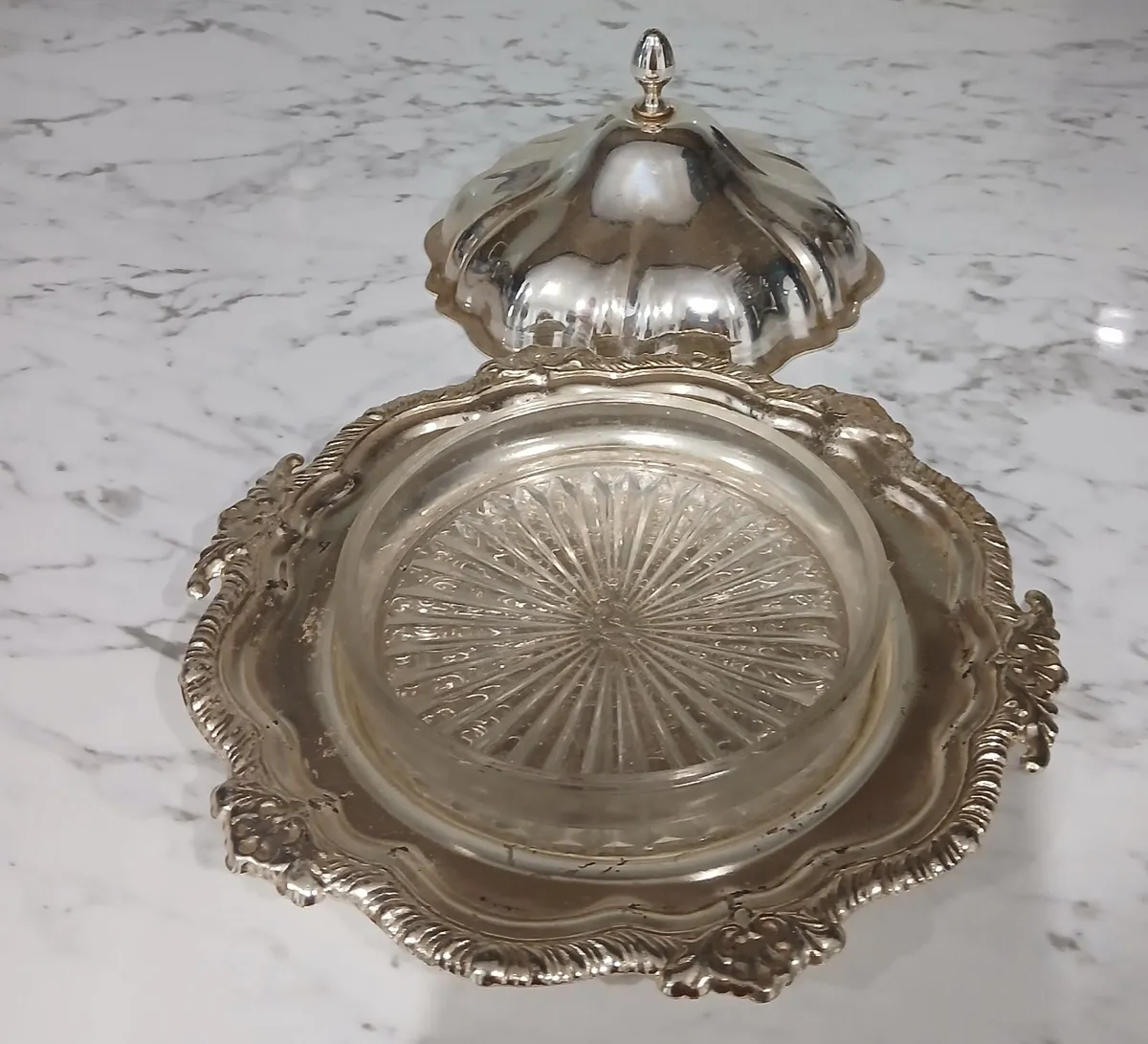 Vintage Silver plated butter dish from 1980s - Image 4