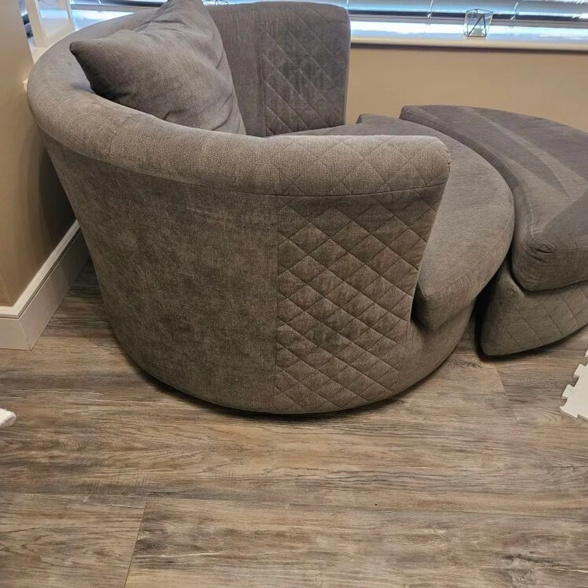 DFS Swivel chair with footstool - Image 3