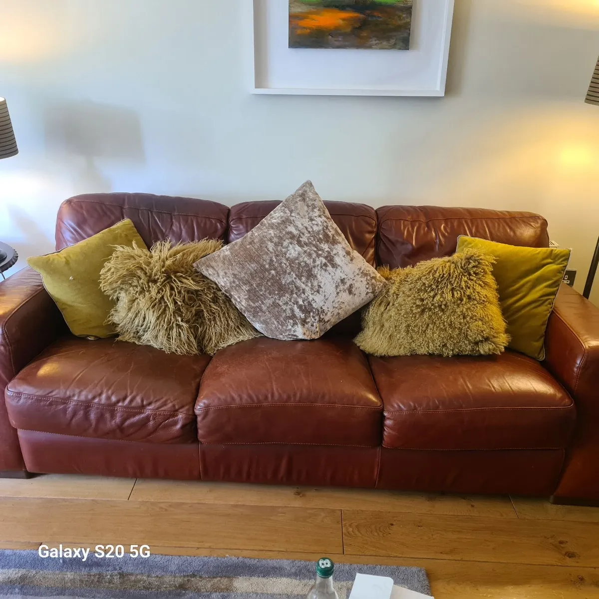 Italian Leather 4 Seater Couch - Image 4