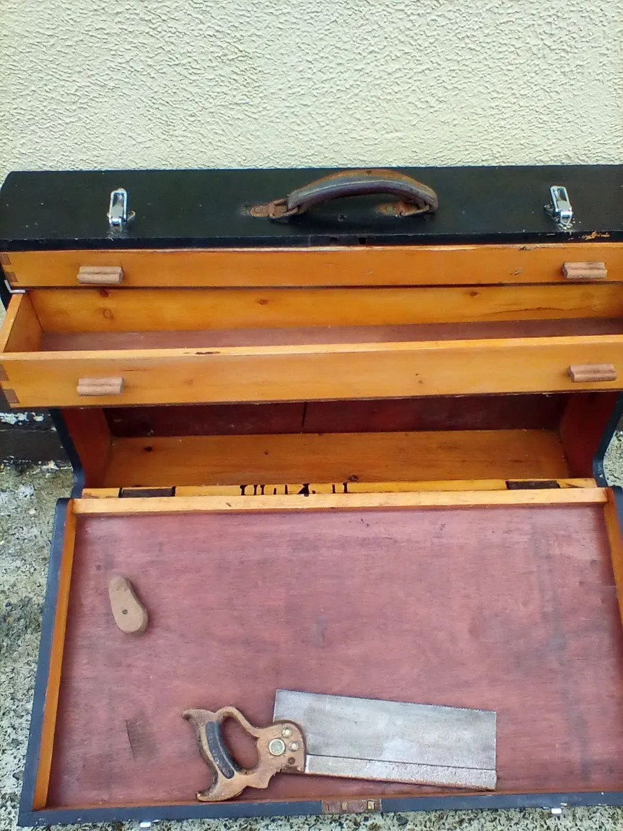 Vintage wood work tool case - Image 2