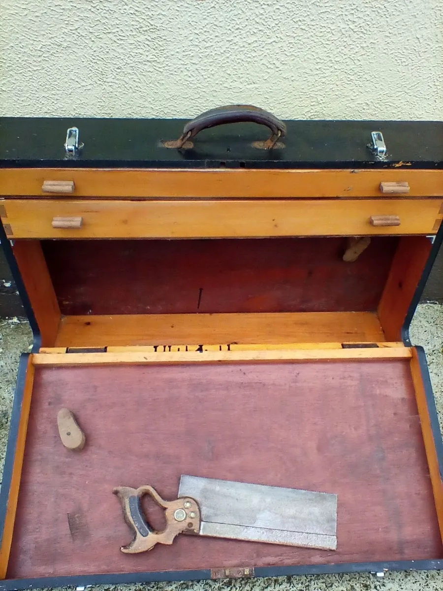 Vintage wood work tool case - Image 4