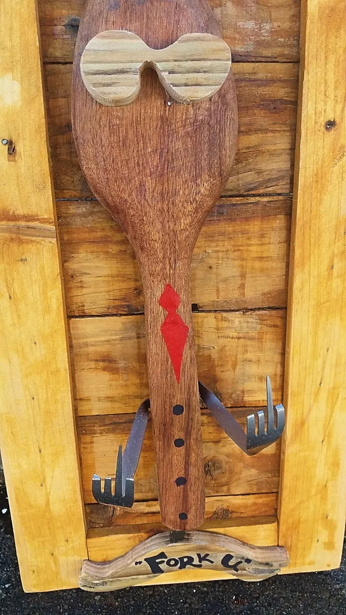 Rustic "Fork u" Wood Art Wall Sign - Image 4
