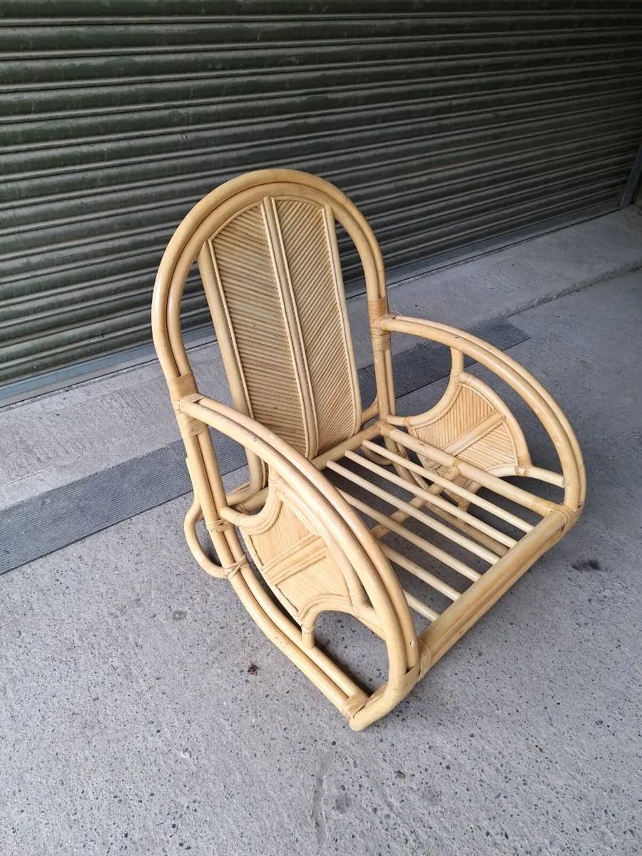 Vintage bamboo/rattan armchair (DELIVERY) - Image 1