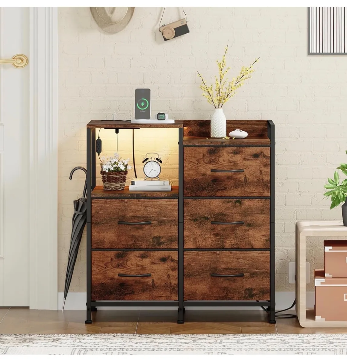 Chest of Drawers Bedroom with Charging Station and - Image 1