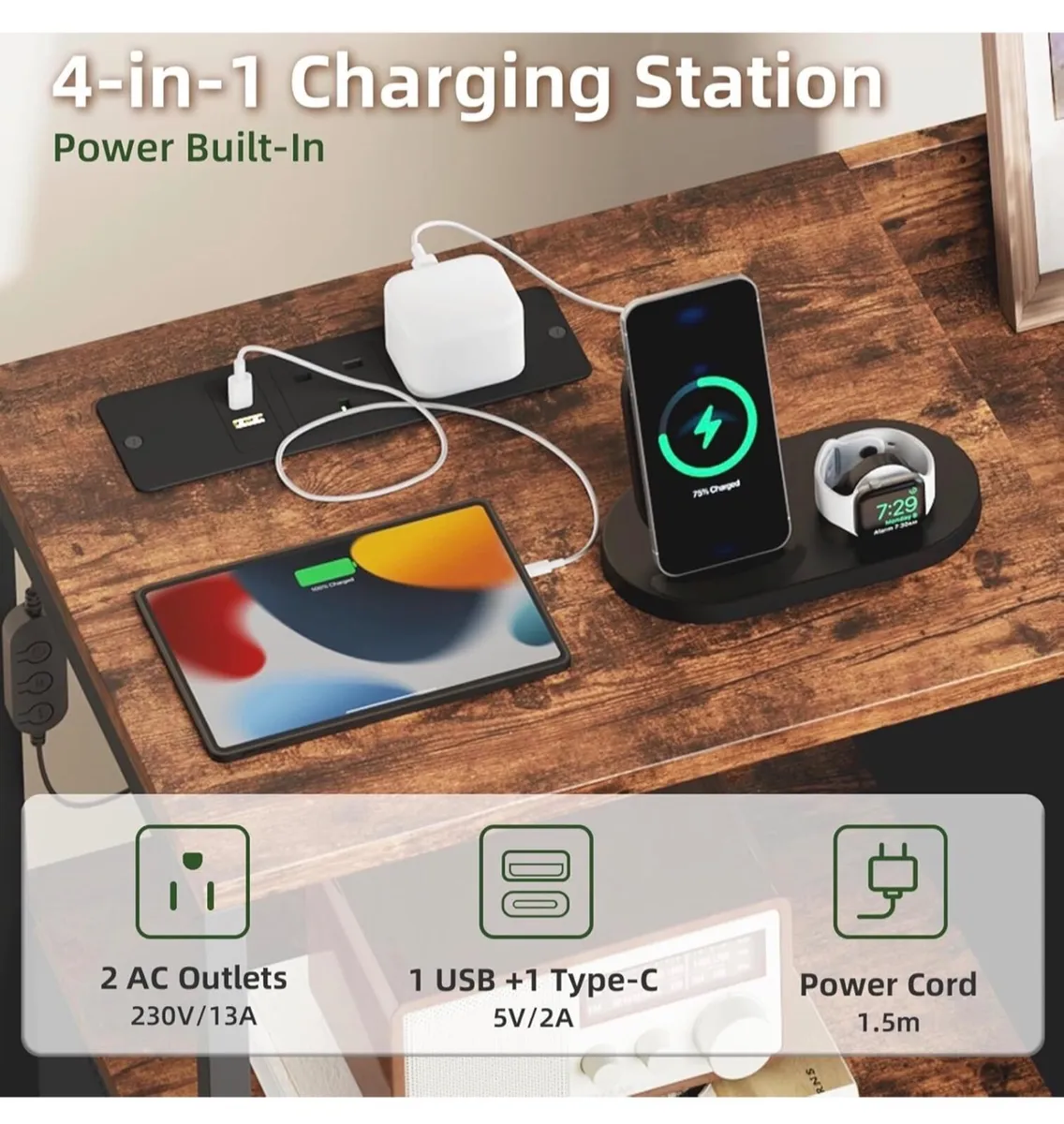 Chest of Drawers Bedroom with Charging Station and - Image 4