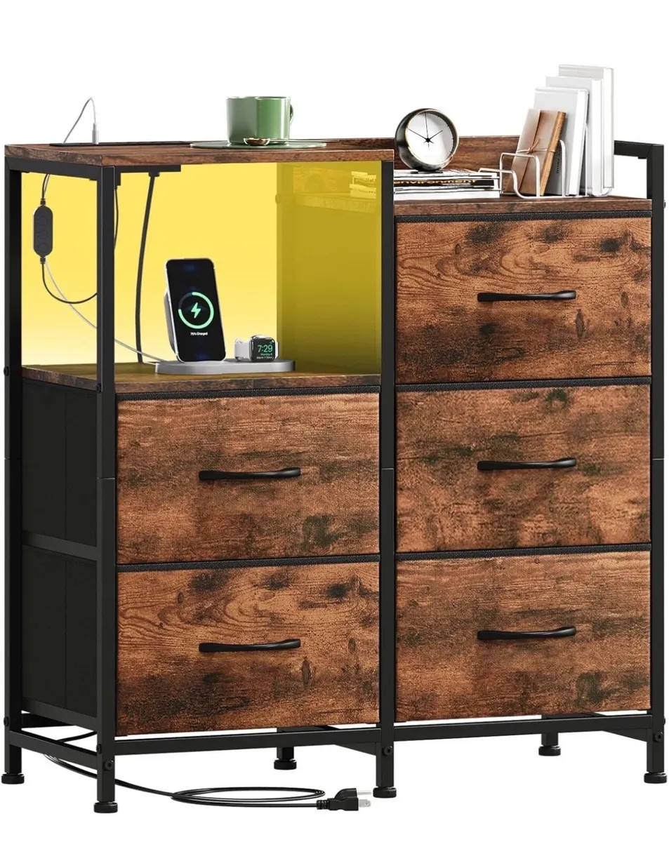 Chest of Drawers Bedroom with Charging Station and - Image 2