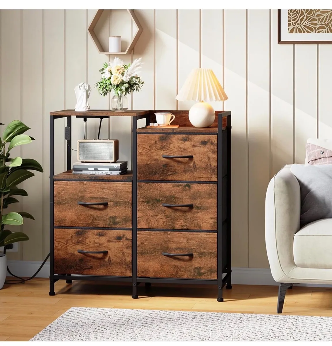 Chest of Drawers Bedroom with Charging Station and - Image 3