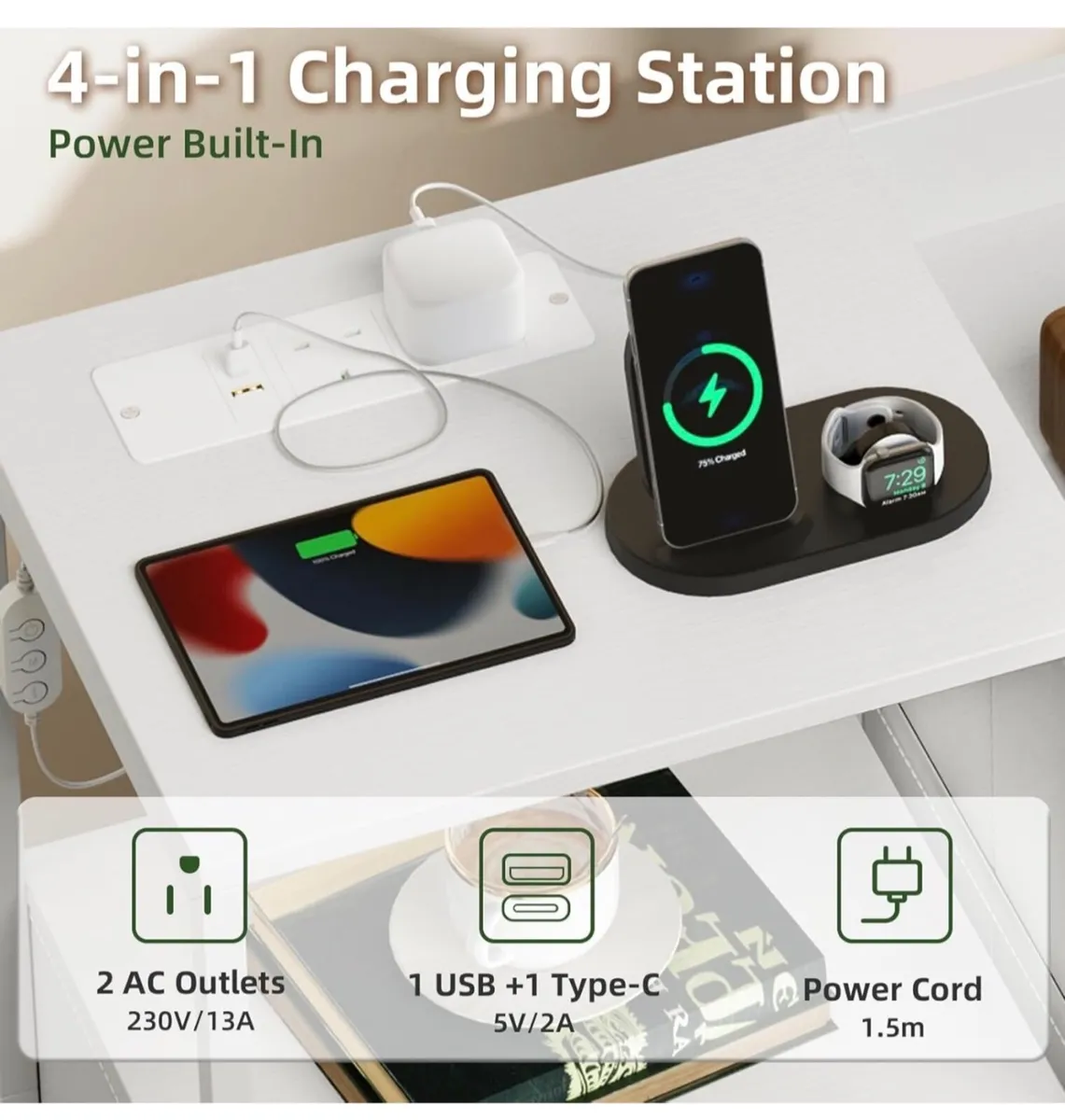 Chest of Drawers Bedroom with Charging Station and - Image 2