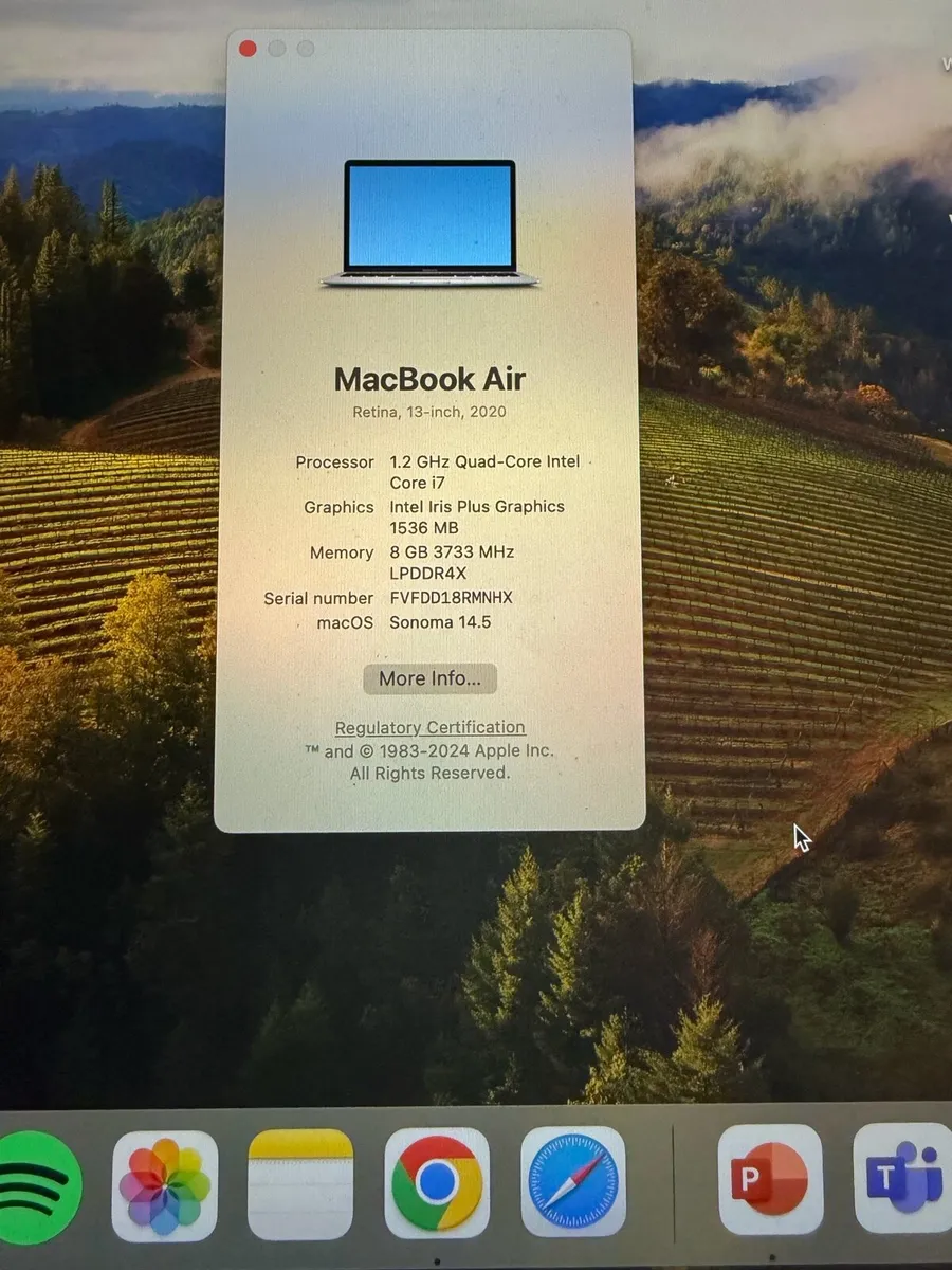 MacBook Air 2020 i7 8GB RAM 256 GB storage - Image 4