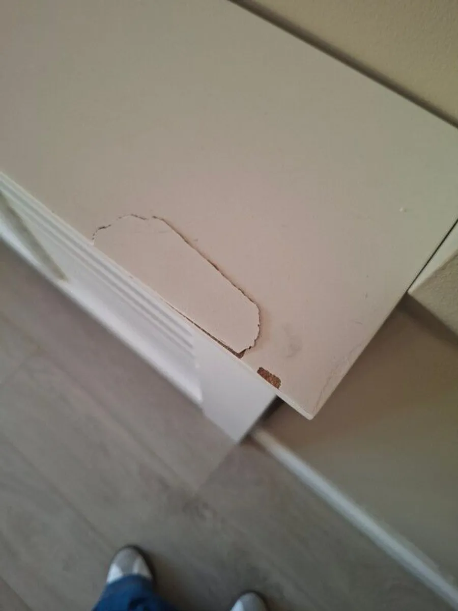 Large modern white radiator cover - Image 2