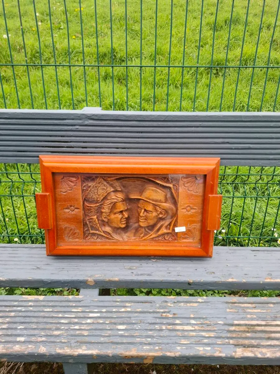 Engraved wood tea tray postage possible - Image 1