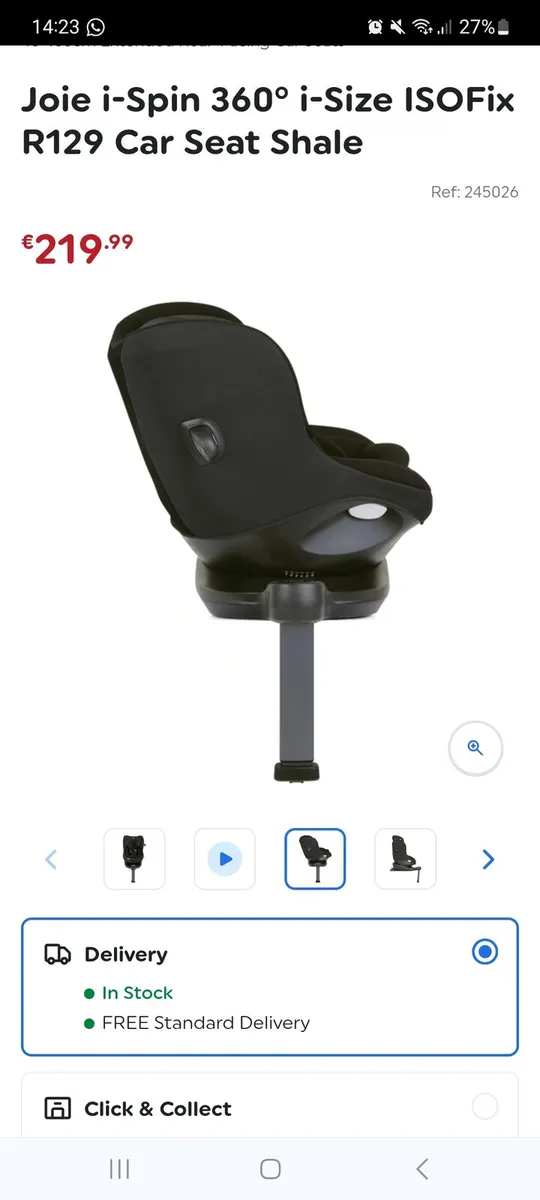 Joie spin 360 swivel car seat - Image 2