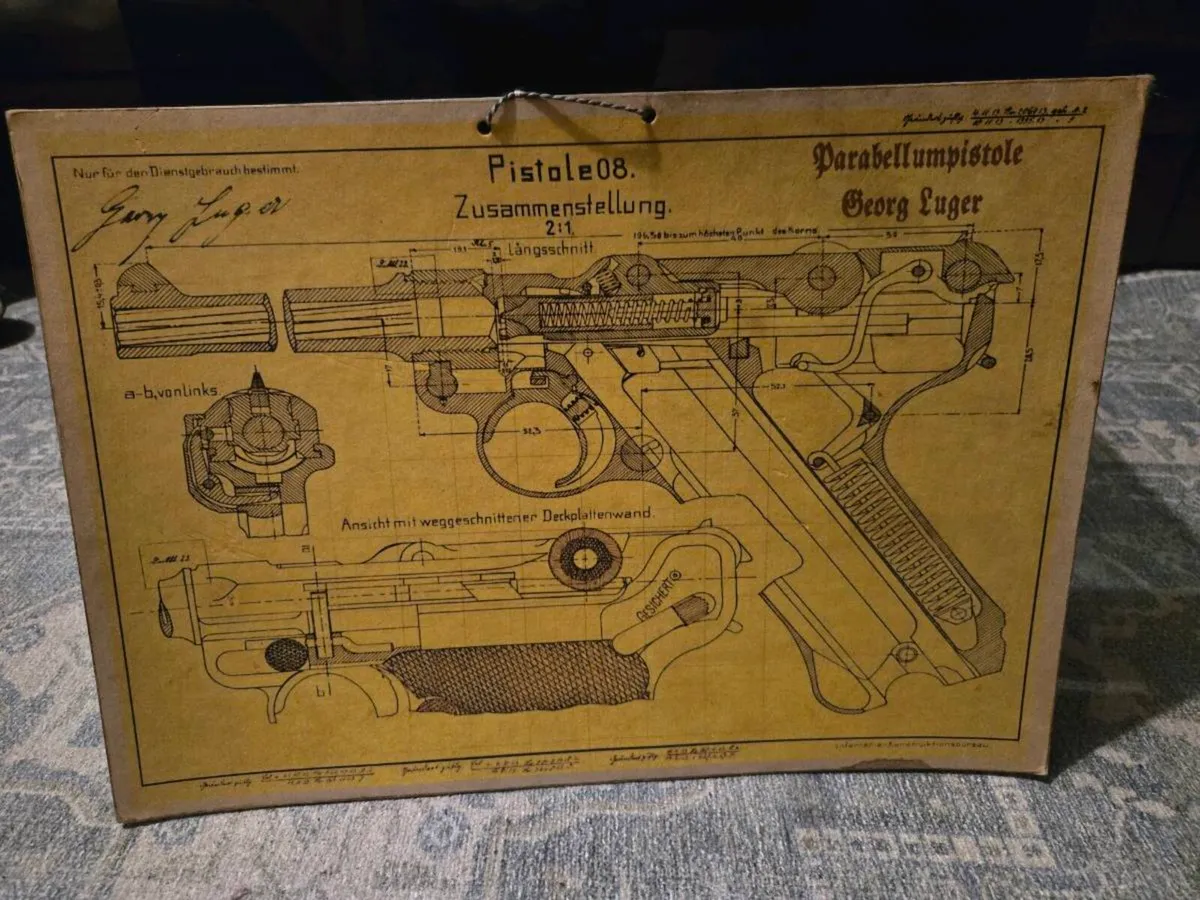 WW2 Technicial blueprint for a German Luger - Image 1