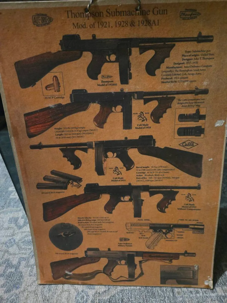 Americian Thompson Sub machine gun print - Image 1