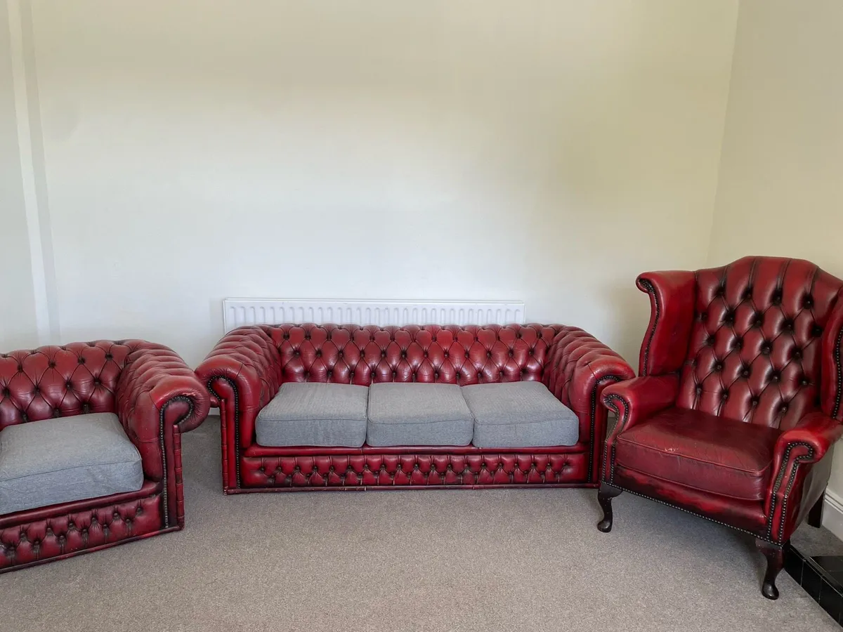 Chesterfield Oxblood 3 Piece Suite - Image 1
