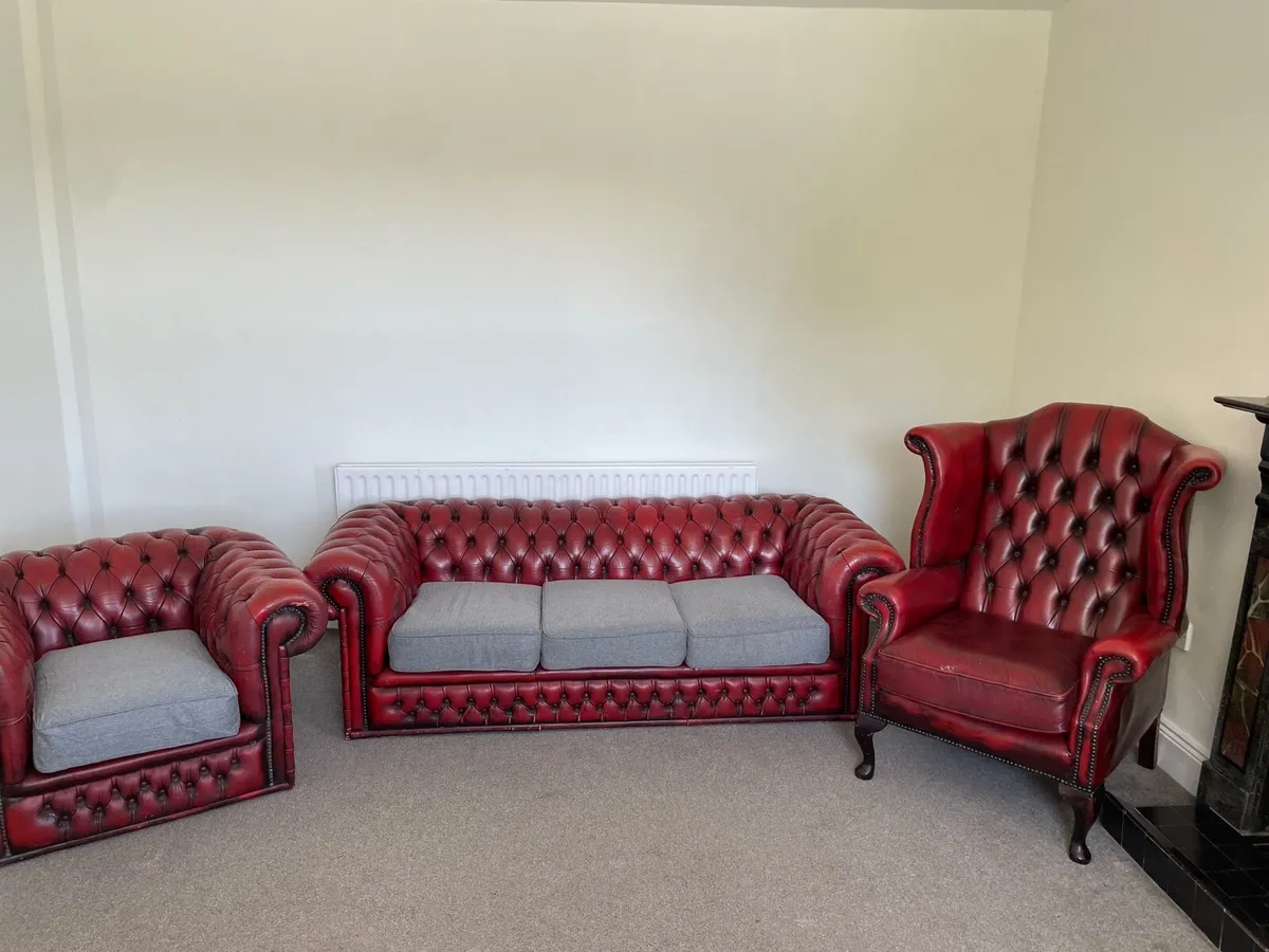 Chesterfield Oxblood 3 Piece Suite - Image 2